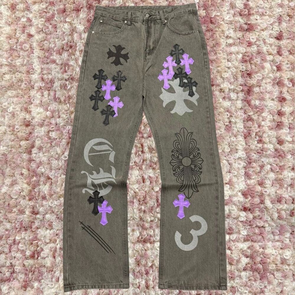 Chrome Hearts Men's Gray Jeans